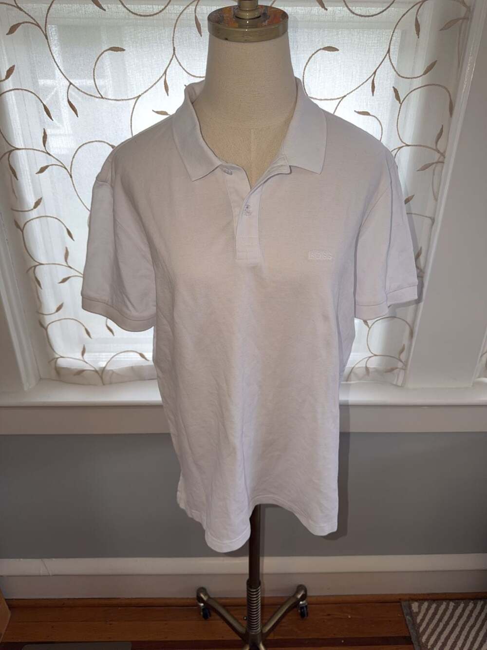 BOSS Hugo Boss Regular Fit Polo Shirt White Size Large